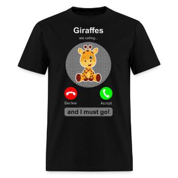Giraffe Phone Screen Giraffes Calling Giraffes - Men's T-Shirt - black - Front - Jose (178cm)