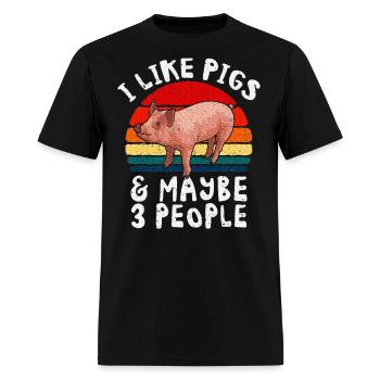 Pig Lover, Pig Farmer, Pig Farming, Pet Pig - Men's T-Shirt - black - Front - Jose (178cm)