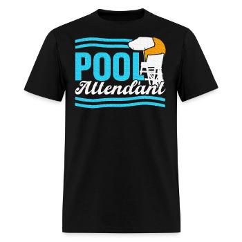 Pool Attendant Rescuer Swimming Attendants Pool - Men's T-Shirt - black - Front - Jose (178cm)