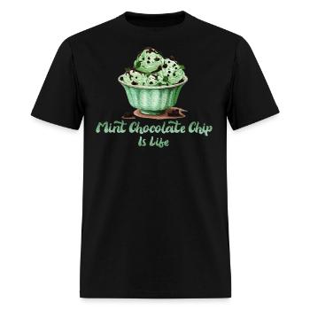 Mint Chocolate Chip Ice Cream Is Life - Men's T-Shirt - black - Front - Jose (178cm)