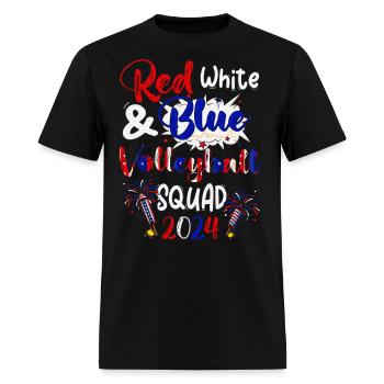 Red Blue White Costume Volleyball Crew 2024 - Men's T-Shirt - black - Front - Jose (178cm)