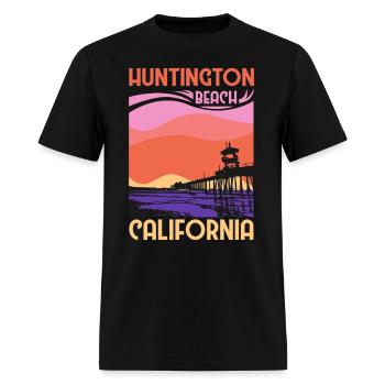 Huntington Beach California - Men's T-Shirt - black - Front - Jose (178cm)