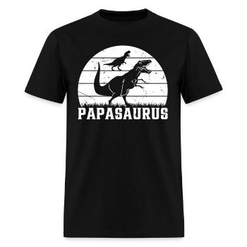Papa Dino Papa Saurus Papa Dinosaur - Papasaurus - Men's T-Shirt - black - Front - Jose (178cm)