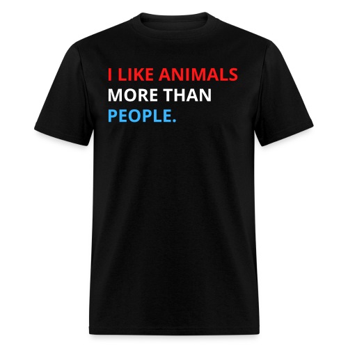 I Like Animals More Than People (Red, White & Blue - Men's T-Shirt