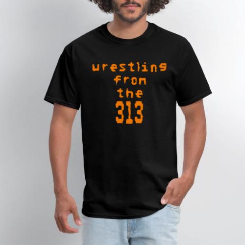 Wrestling from the 313 (orange) - Men's T-Shirt