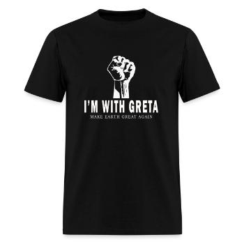 I'm with Greta T-shirt - Men's T-Shirt - black - Front - Jose (178cm)