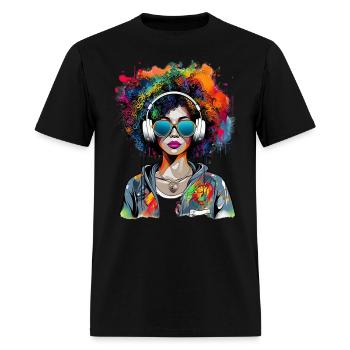 Diva colorful styled sustainably sourced apparel - Men's T-Shirt - black - Front - Jose (178cm)
