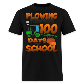 Plowing Through 100 Days Of School Farmer Tractor - Men's T-Shirt - black - Front - Jose (178cm)