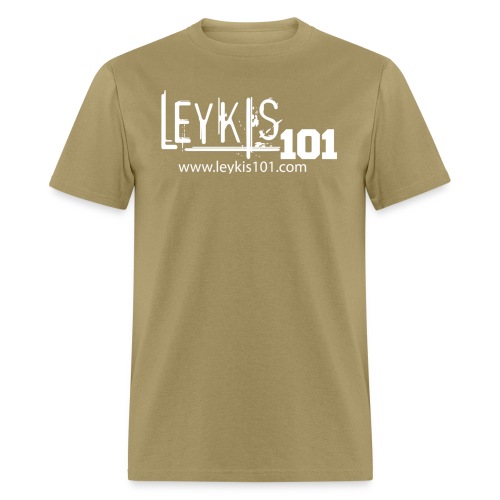 101 White Logo With Domain - Men's T-Shirt