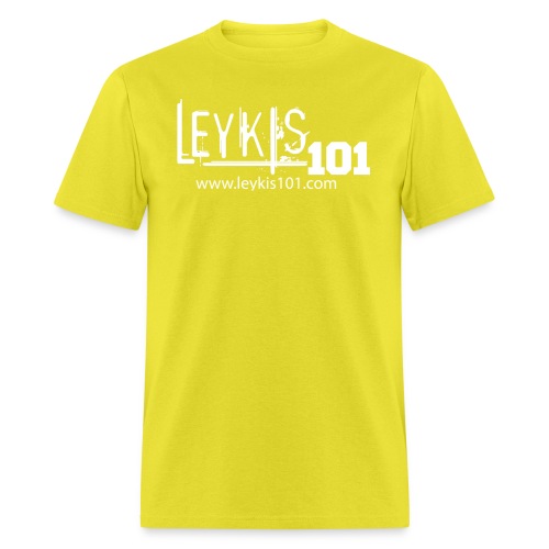 101 White Logo With Domain - Men's T-Shirt
