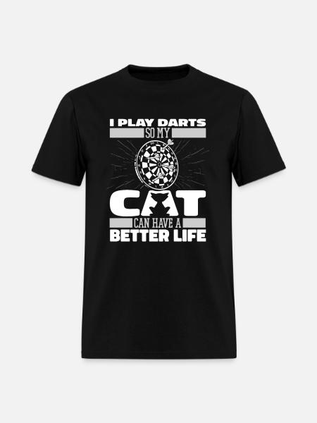Darting Darts Cat - Men's T-Shirt - black