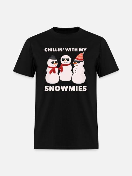Chillin' With My Snowmies - Men's T-Shirt - black