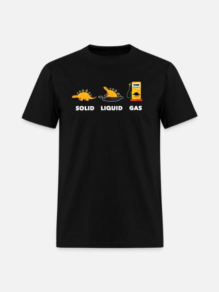 Dinosaur States Solid Liquid Gas - Men's T-Shirt - black