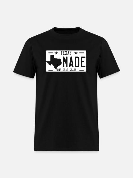 Texas Made License Plate - Men's T-Shirt - black