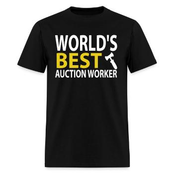 World's Best Auction Worker Funny Job Title Auctio - Men's T-Shirt - black - Front - Jose (178cm)