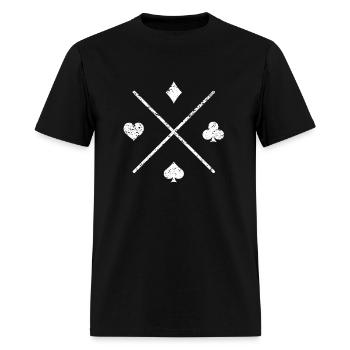 Poker Card Spades Cross Heart | Skat - Men's T-Shirt - black - Front - Jose (178cm)