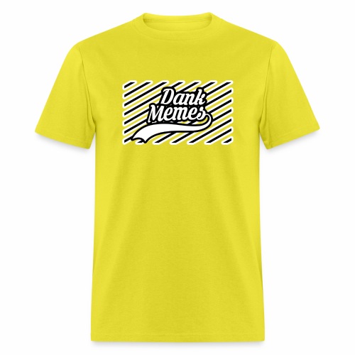 Dank Memes Striped Logo - Men's T-Shirt