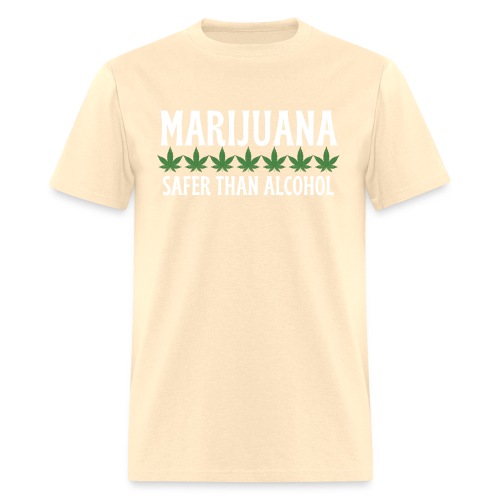 MARIJUANA Safer Than Alcohol - Marijuana Leaves - Men's T-Shirt