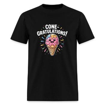 Cone-gratulations! Kawaii Ice Cream Cone - Men's T-Shirt - black - Front - Jose (178cm)