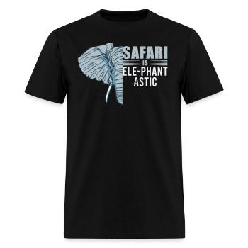 Safari Is Elephantastic Funny Safari Adventure Pun - Men's T-Shirt - black - Front - Jose (178cm)