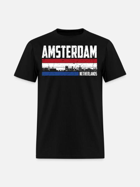 Amsterdam, Netherlands - Men's T-Shirt - black
