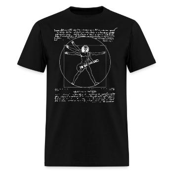 Vitruvian Man Playing Guitar | Funny Love Guitaris - Men's T-Shirt - black - Front - Jose (178cm)