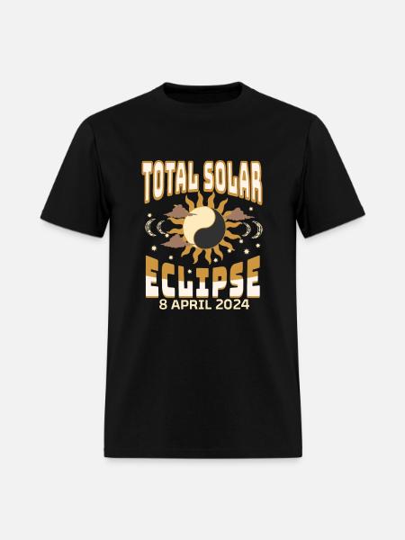 Total solar eclipse 2024 Sun, Clouds & Stars - Men's T-Shirt - black