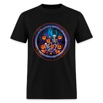 Haunting Skeletons in Eerie Fog Halloween Shirt - Men's T-Shirt - black - Front - Jose (178cm)