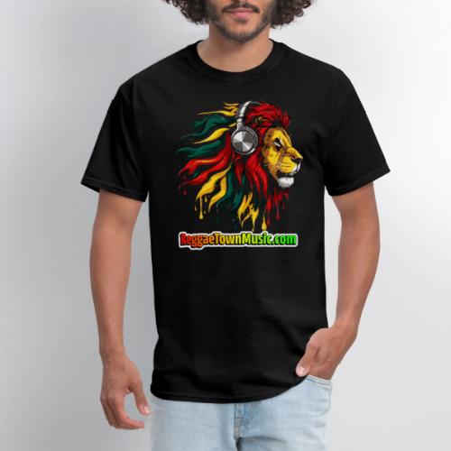 Reggae Music Radio Lion Head Soundwaves design - Men's T-Shirt