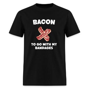 Bacon bandage gift funny joke - Men's T-Shirt - black - Front - Jose (178cm)