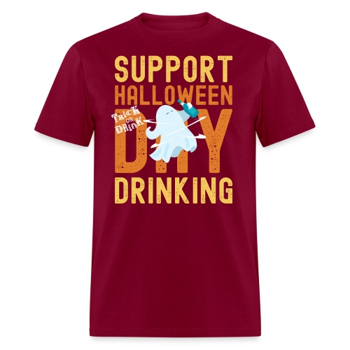 Support Halloween Day Drinking | Drunk Ghost - Men's T-Shirt