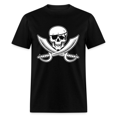 Jolly Rogers Pirate Flag with Skull and Swords - Men's T-Shirt