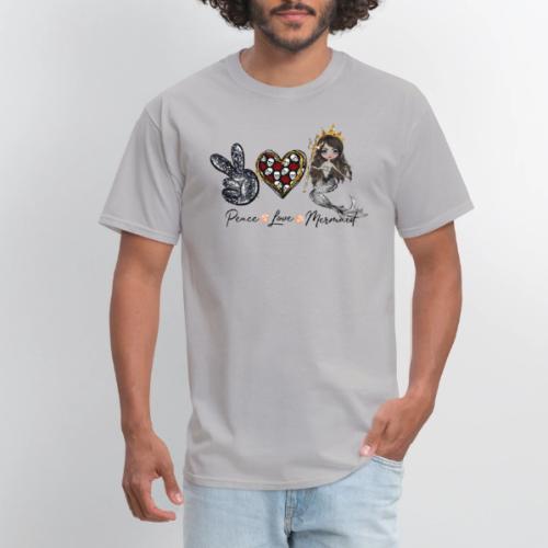Peace, Love, & Mermaid - Men's T-Shirt