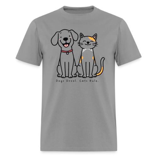 Dogs Drool Cats Rule Funny Pet Design - Men's T-Shirt