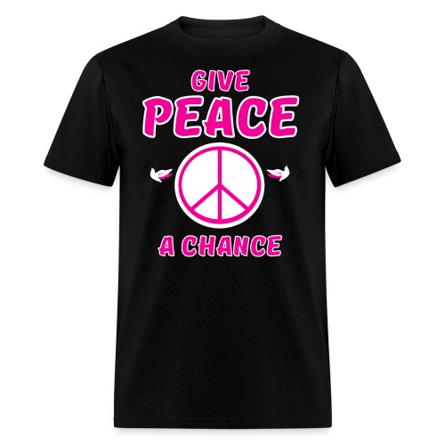 Give Peace A Chance | Peace Sign Dove Birds | Pink - Men's T-Shirt