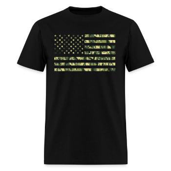 Camo American Flag USA Camouflage Men Boys Women - Men's T-Shirt - black - Front - Jose (178cm)