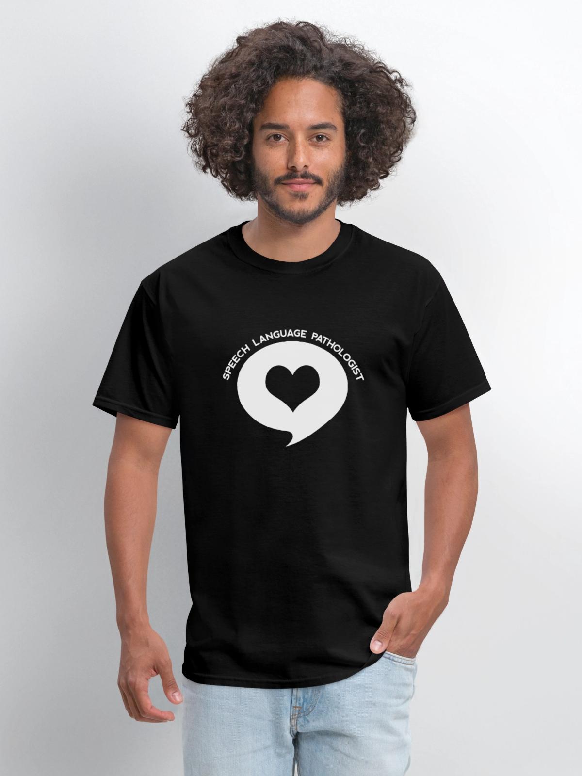Speech Language Pathologist Heart Shirt - Men's T-Shirt - black - Front - Jose (178cm)