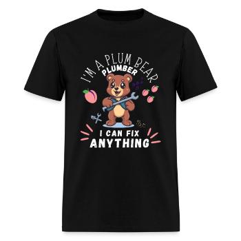 Plum Bear Plumber Design - Men's T-Shirt - black - Front - Jose (178cm)
