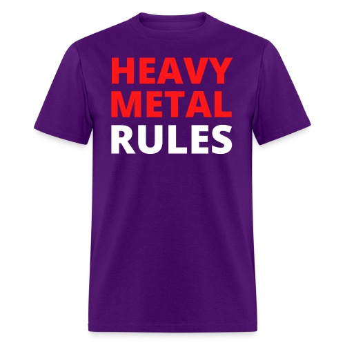 HEAVY METAL RULES (in Red & White letters) - Men's T-Shirt