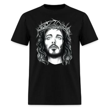 jesus with crown of thorn - Men's T-Shirt - black - Front - Jose (178cm)