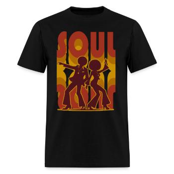 Sould 70s style, black people, black music, dance, - Men's T-Shirt - black - Front - Jose (178cm)