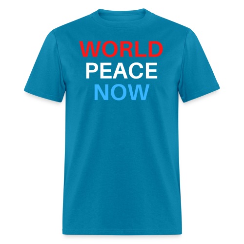 WORLD PEACE NOW (red, white, blue) - Men's T-Shirt