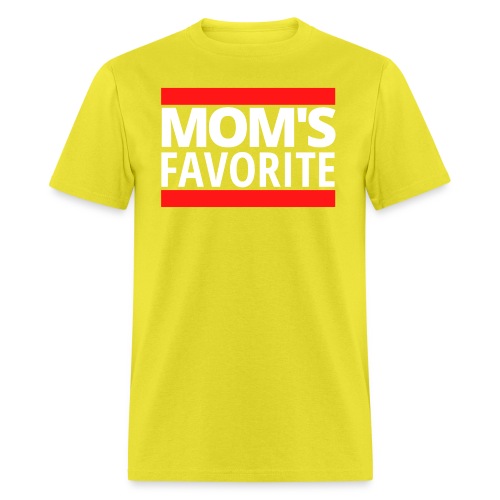 MOM's Favorite (white text with red bars) - Men's T-Shirt
