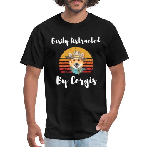 Easily Distracted By Corgis Funny Cute Corgi Lover - Men's T-Shirt