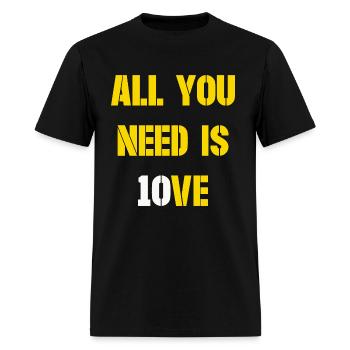 All You Need is Love Packers - Men's T-Shirt - black - Front - Jose (178cm)
