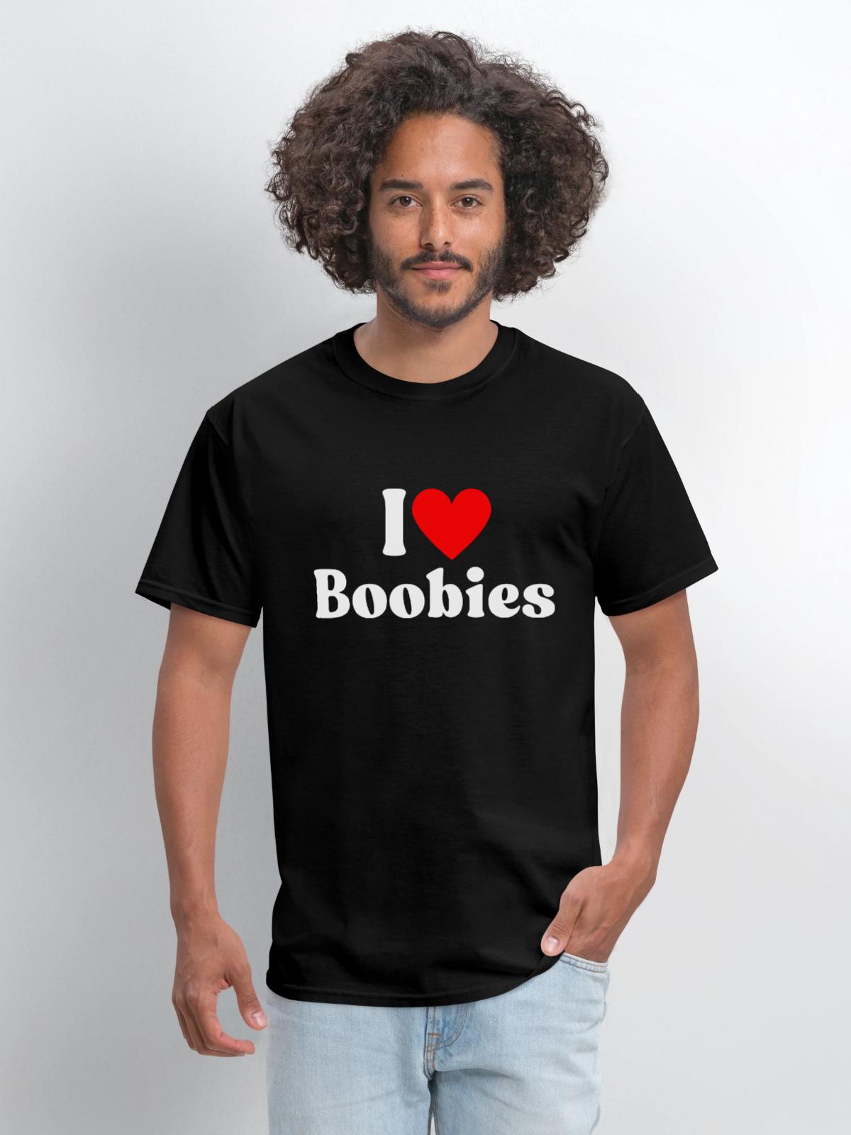 I Love Boobies I Heart Boobies - Men's T-Shirt - black - Front - Jose (178cm)