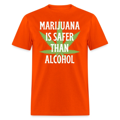Marijuana Is Safer Than Alcohol - Marijuana Leaf - Men's T-Shirt