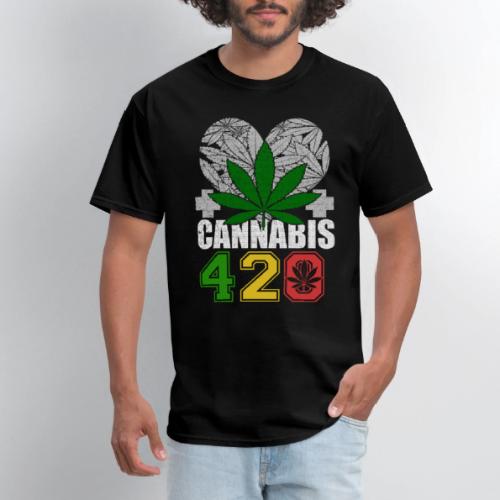 Clever 420 Smoker World Weed Marijuana Design - Men's T-Shirt