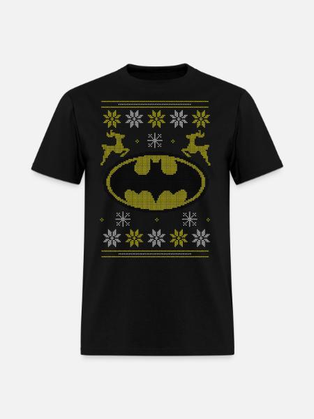 Justice League Batman Ugly Christmas - Men's T-Shirt - black