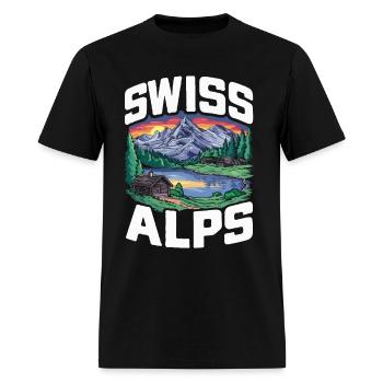 Swiss Alps Switzerland. - Men's T-Shirt - black - Front - Jose (178cm)